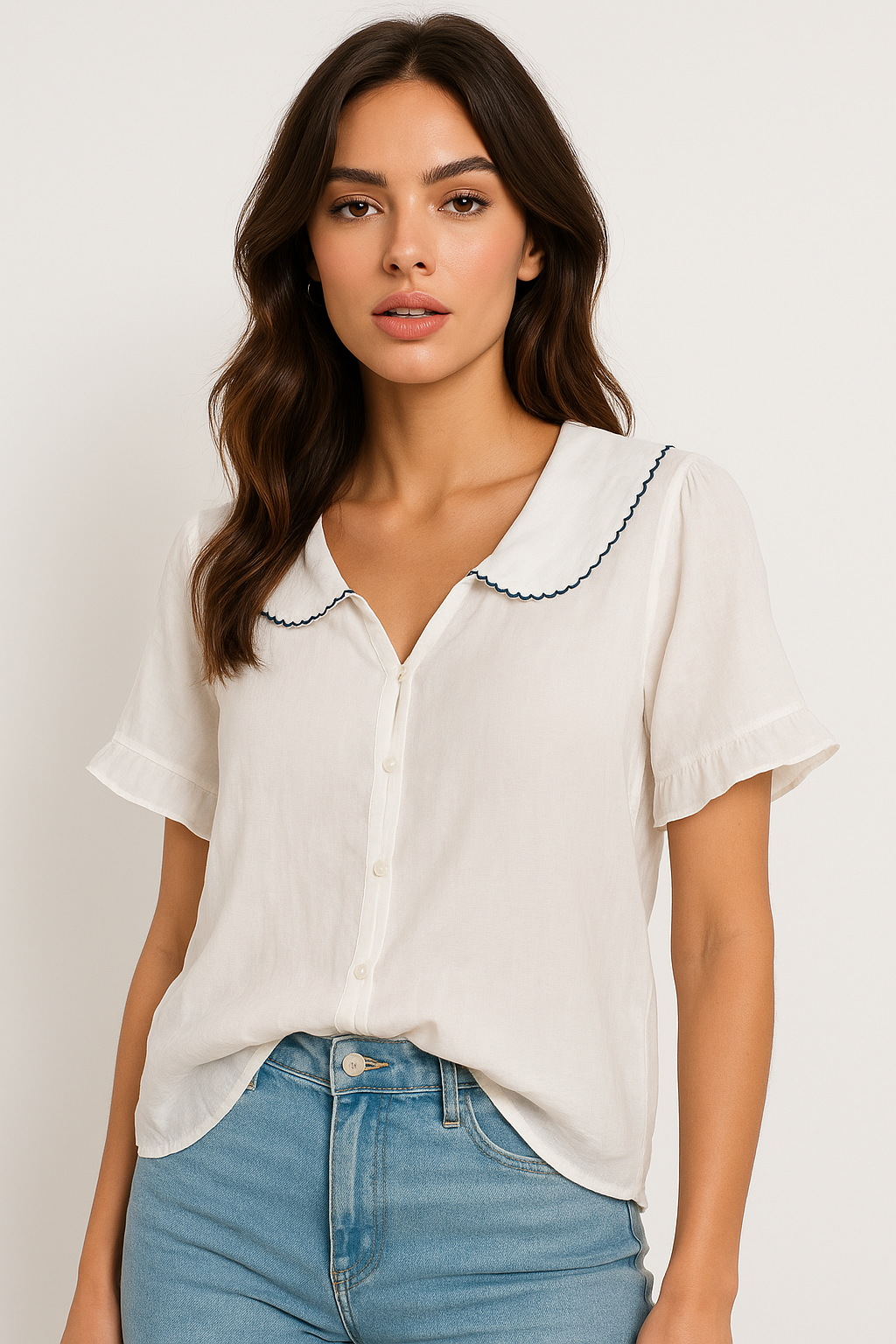 Retro Doll Collar Vintage Blouse
