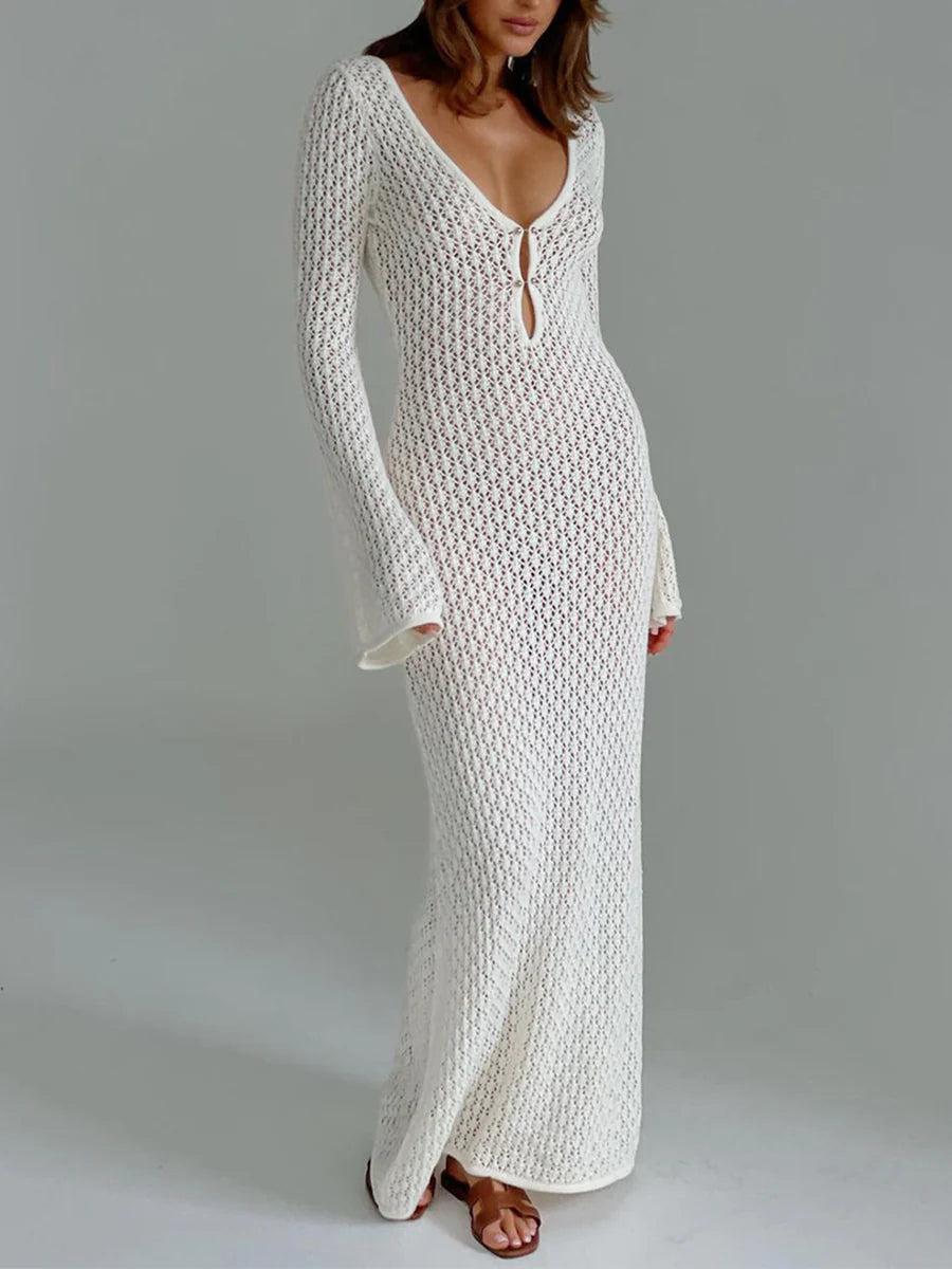 Backless Knit Maxi Dress