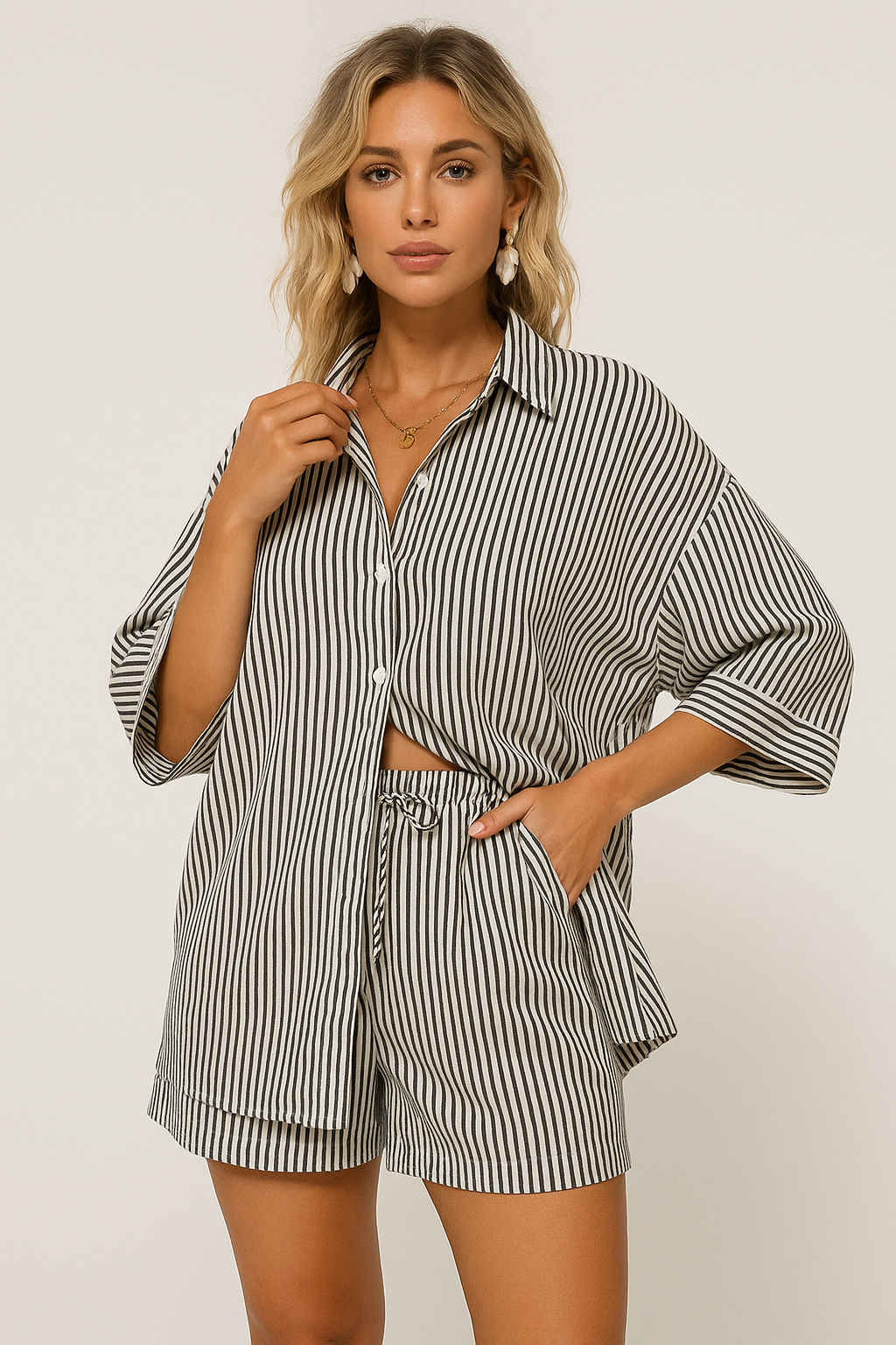 Two-Piece Striped Beach Set